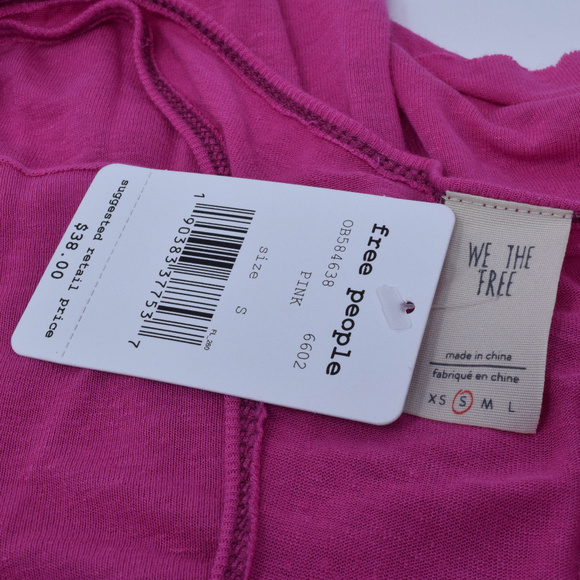 Free People Karmen Layered Racerback Tank Top Women Small Pink New Linen Blend - Picture 7 of 8